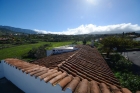 Dachterrasse, Blick auf den Wolkenfall der Cumbre Vieja
