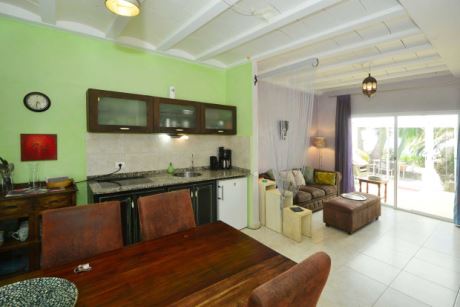 Apartment 1, Wohnküche, Wohnbereich, Koch- und Essbereich