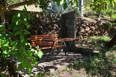 Schün angelegter Garten, immer wieder mit schattigen Sitzplätzen
